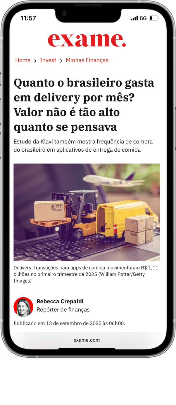 Gráfico sobre market share de delivery no Brasil, estudo citado pela imprensa